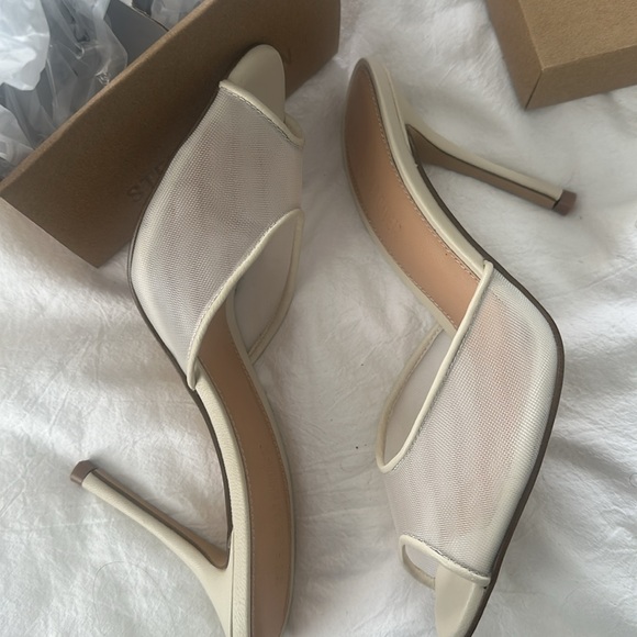 New Steve Madden Priya Mesh Ivory Heels US 8 - Picture 10 of 11